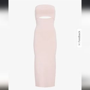 Body Contour Strapless Cutout Midi Sweater Dress